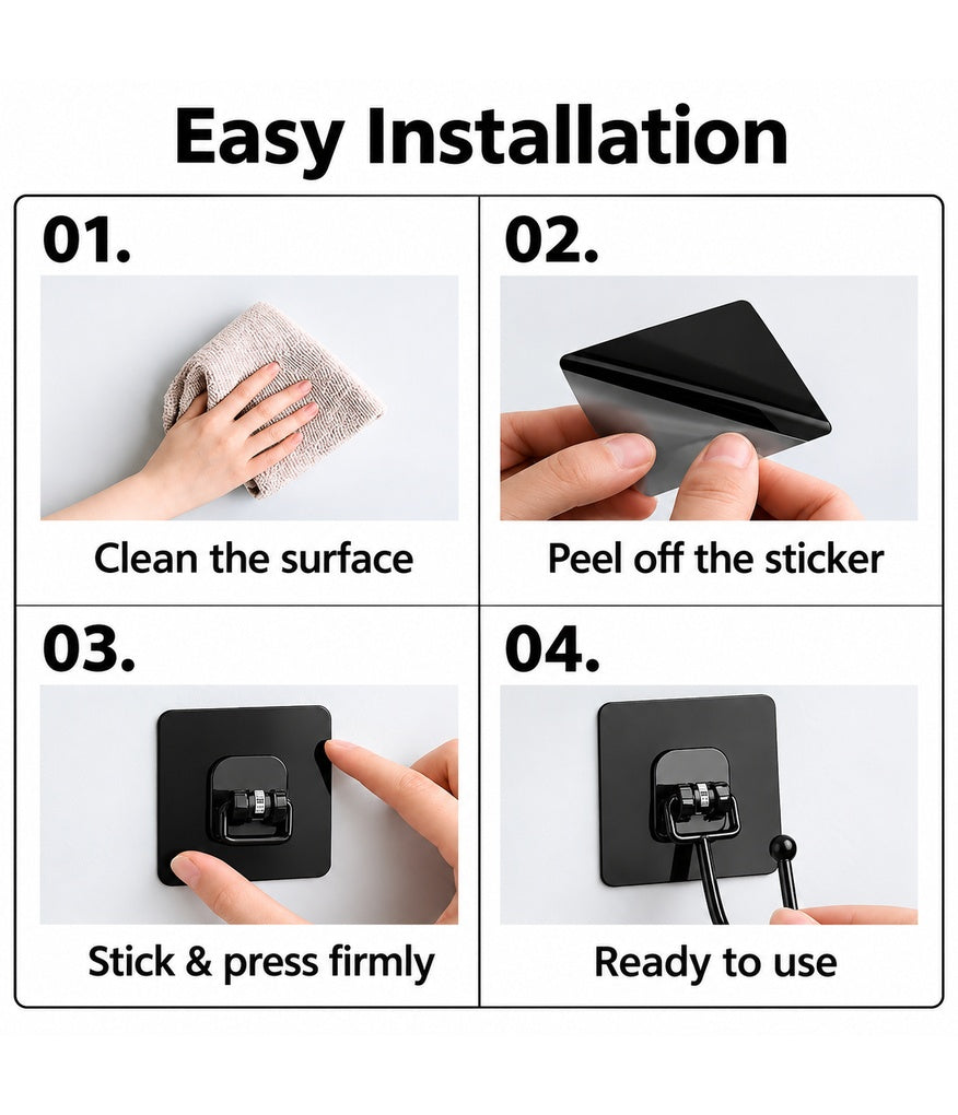 ATG Self Adhesive Wall Hooks | Pack of 5