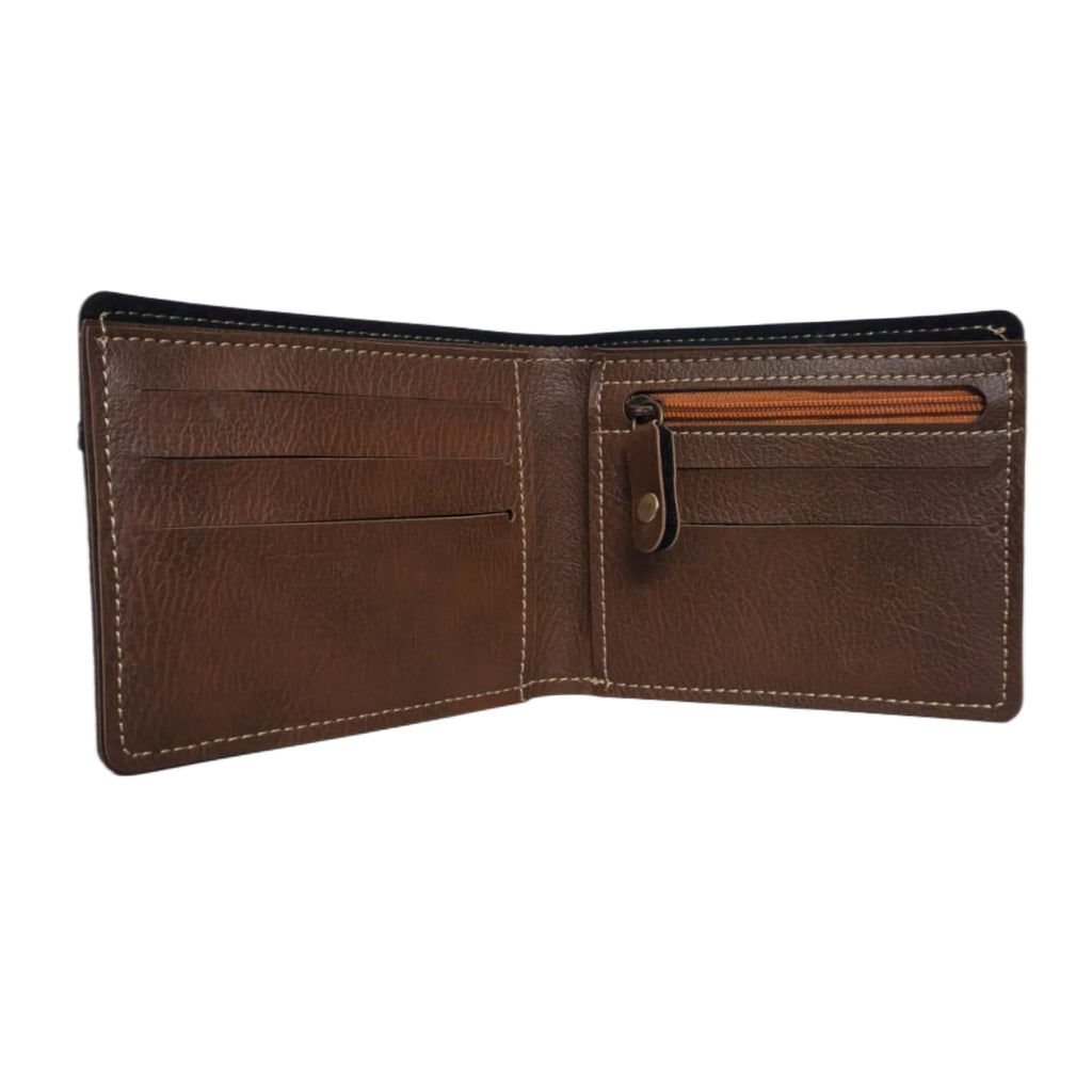 ATG MEN Leather Two Fold Wallet | Tan