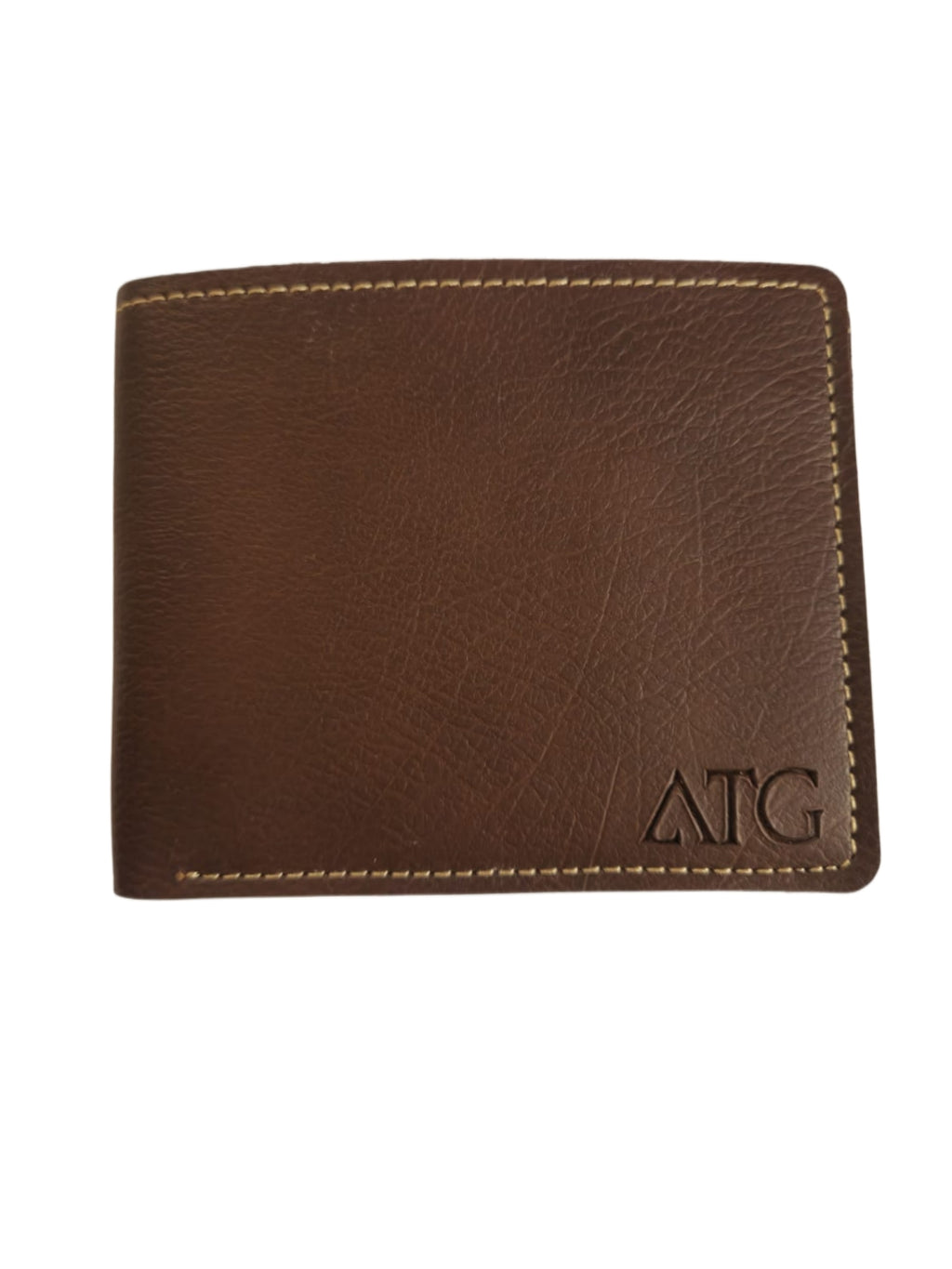 ATG MEN Leather Two Fold Wallet | Brown